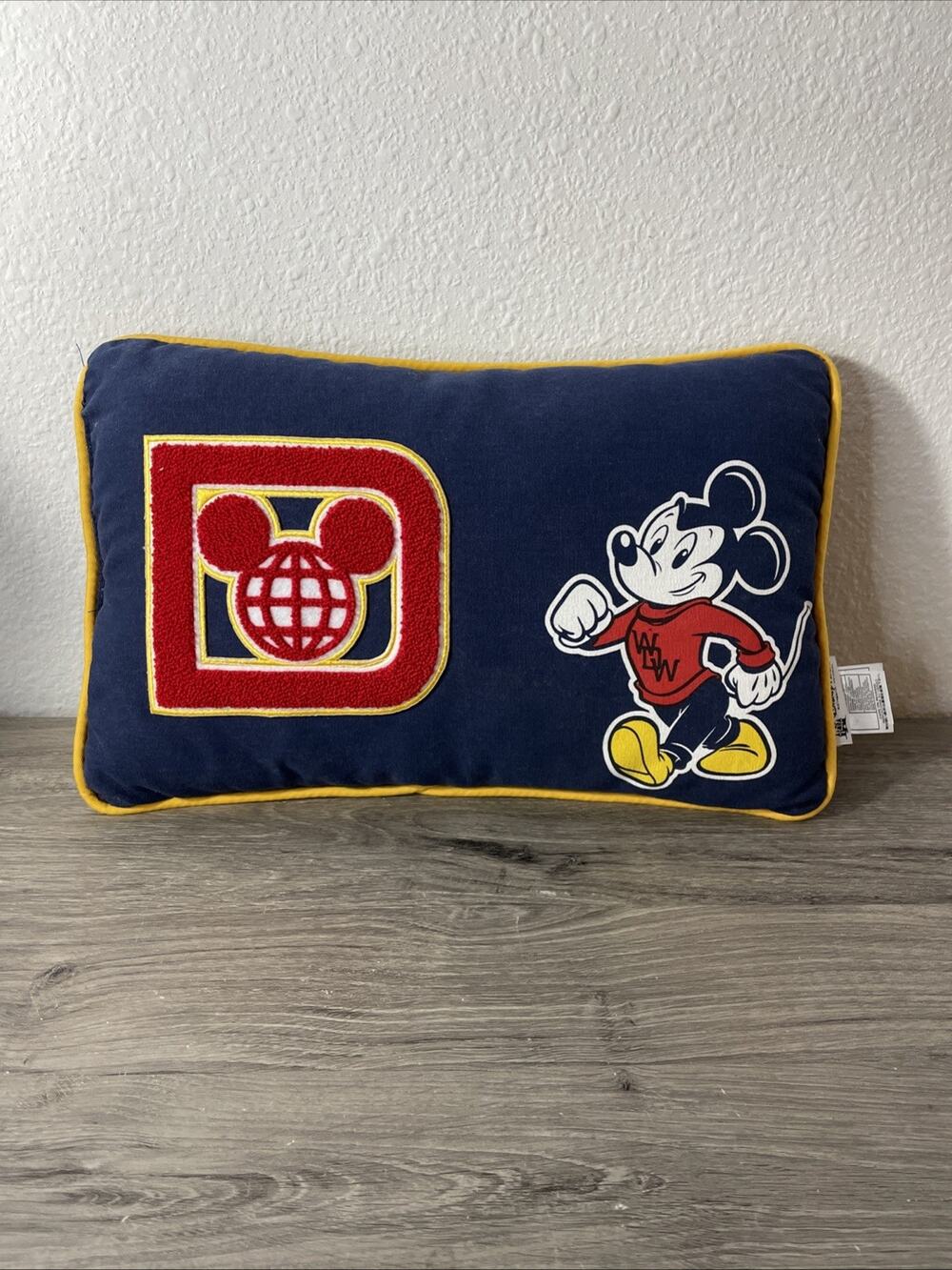 Disney Mickey Mouse Walt Disney World Pillow Vintage Style Double Sided